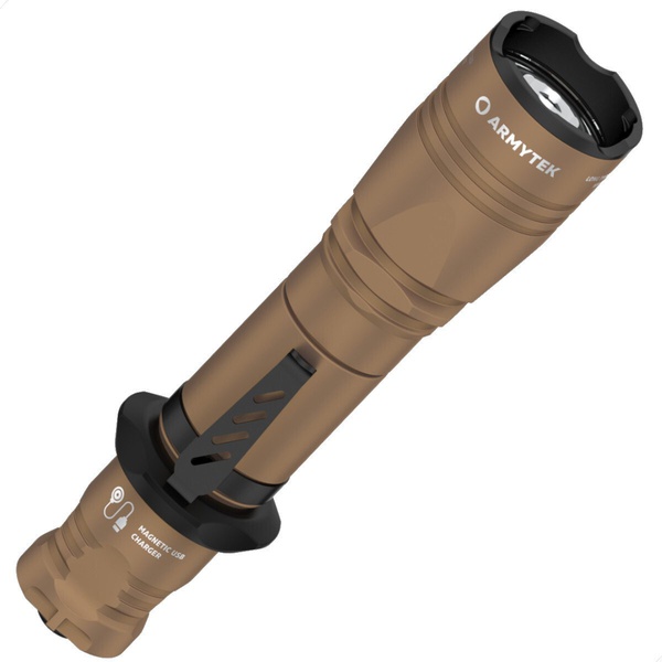 Фонарь тактический ArmyTek Dobermann Pro Magnet USB (1400 лм, теп. свет, аккумулятор) Sand