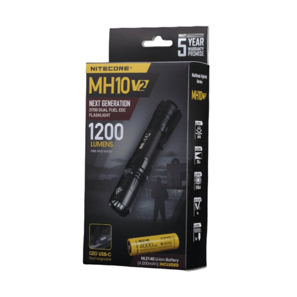 Фонарь светодиодный ручной Nitecore MH10 V2(1200лм, аккумулятор)
