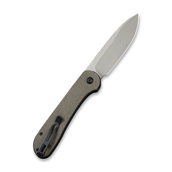 Нож Civivi Button Lock Elementum Steel Gray Stonewashed Handle Micarta Green