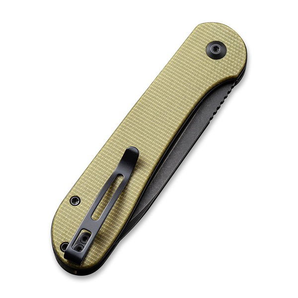 Нож Civivi Button Lock Elementum Steel Black Stonewashed Handle Olive, Micarta