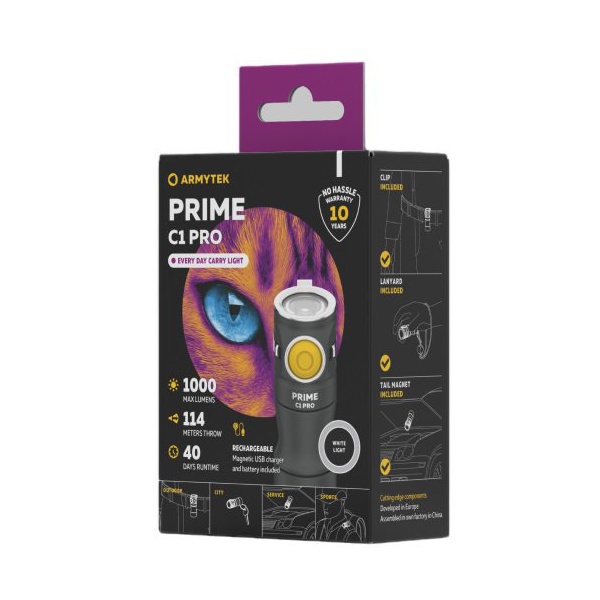 Фонарь Armytek Prime C1 Pro USB+18350 (930лм, тёплый свет, аккумулятор)