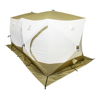 Палатка зимняя Следопыт Куб Premium 2-х комнатная 4,2 х 2,1 м (2 входа, 3 слоя)