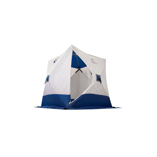 Палатка зимняя Следопыт Куб 1,5 х 1,5 м (1 слой) синий/белый с принтом, Oxford 210D