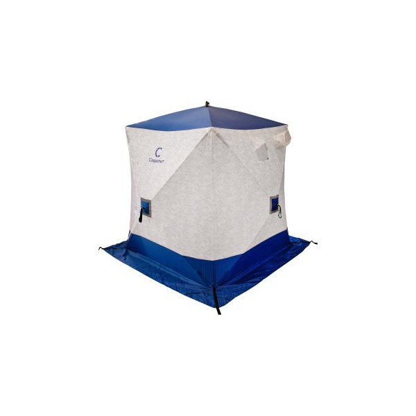 Палатка для зимней рыбалки Следопыт Куб 1,8х1,8 м синий/белый с принтом