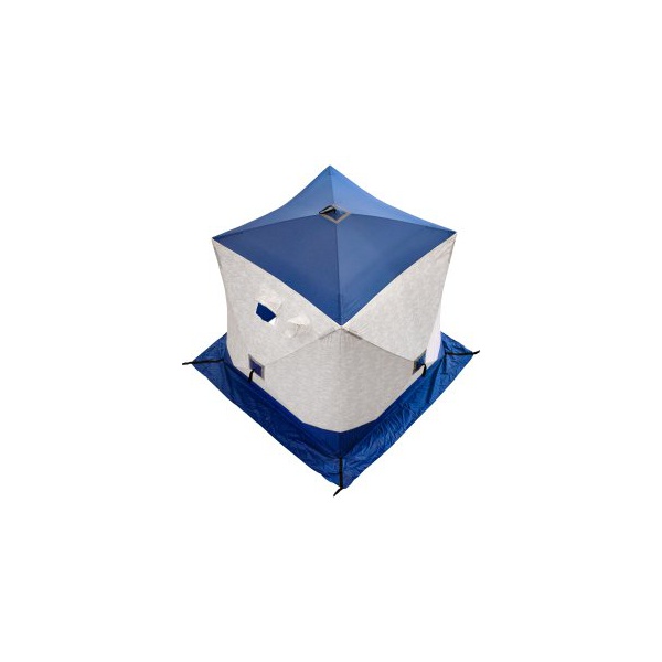 Палатка для зимней рыбалки Следопыт Куб 1,8х1,8 м синий/белый с принтом