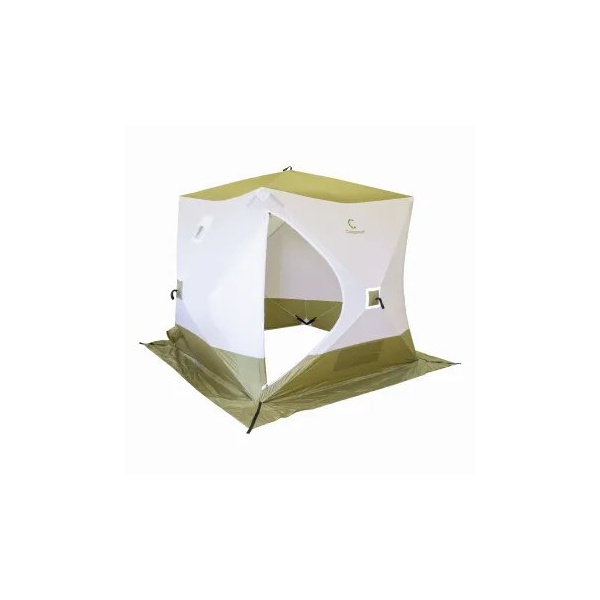 Палатка для зимней рыбалки Следопыт Куб 2,1х2,1 м оливковый/белый