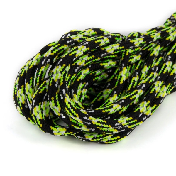 Шнур светоотражающий Следопыт (d-4 мм, L-10 м) черный/лимонный