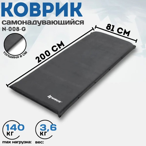 Коврик самонадувающийся Nisus N-008-G (200x81x8 см)