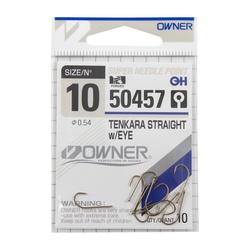 Крючок одинарный Owner Tenkara Straight w/eye brown №10/10 шт