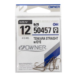 Крючок одинарный Owner Tenkara Straight w/eye brown №12/11 шт