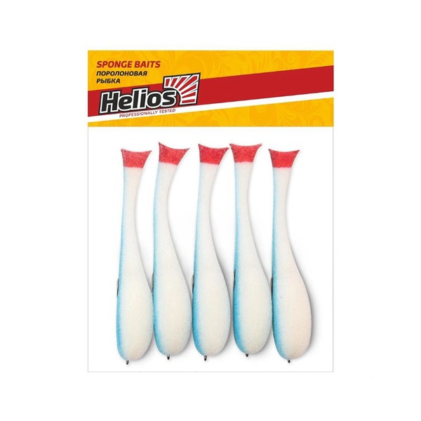 Рыбка поролоновая Helios 9 см (на офсет.крючке) белый/синий