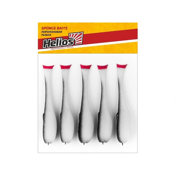 Рыбка поролоновая Helios 10,5 см (на офсет.крючке) белый/чёрный