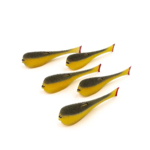 Рыбка поролоновая Helios 12 см (на офсет.крючке) жёлтый/чёрный