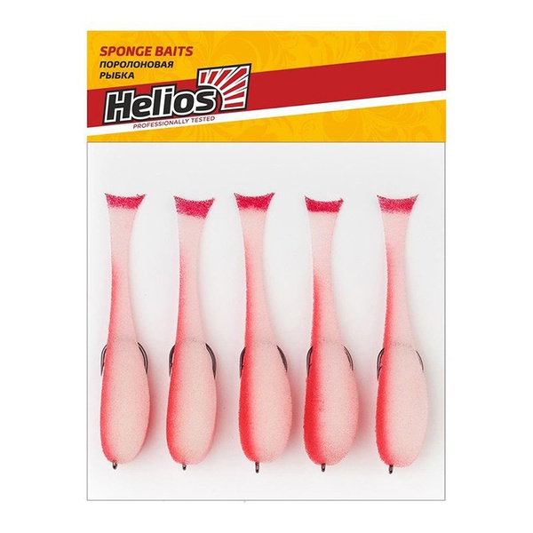 Рыбка поролоновая Helios 13,5 см (на офсет.крючке) белый/красный