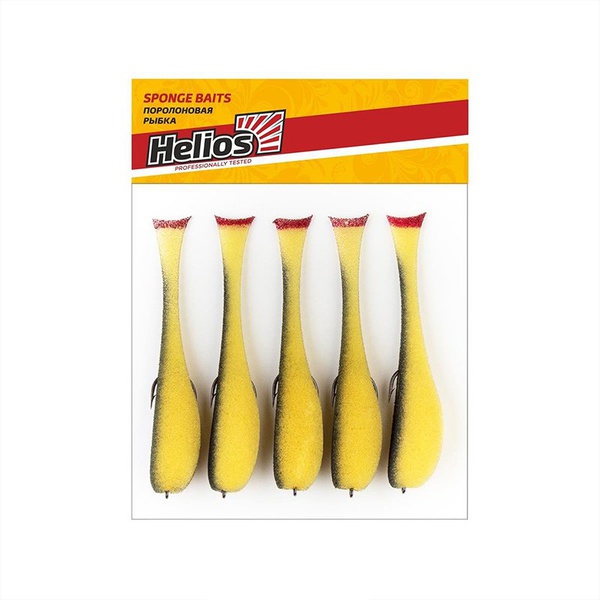 Рыбка поролоновая Helios 13,5 см (на офсет.крючке) жёлтый/чёрный