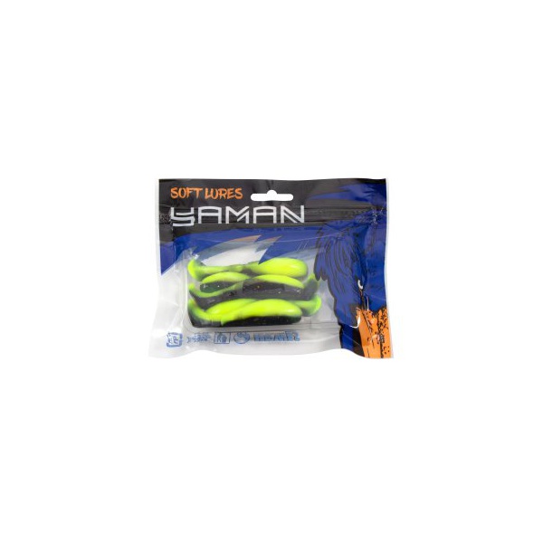 Виброхвост Yaman Pro Boost Up (6.35 см, 6 шт/уп) Black Red Flake/Chartreuse, №32