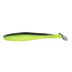 Виброхвост Yaman Pro Flatter Shad (12.7 см, 4 шт/уп) Black Red Flake/Chartreuse, №32