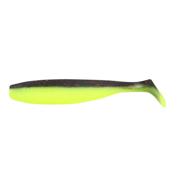 Виброхвост Yaman Pro Sharky Shad (11.4 см, 5 шт/уп) Black Red Flake/Chartreuse, №32