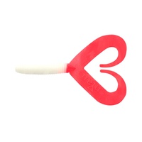 Твистер Yaman Pro Loop-Two (5 см, 10 шт/уп) White with red tail, №5