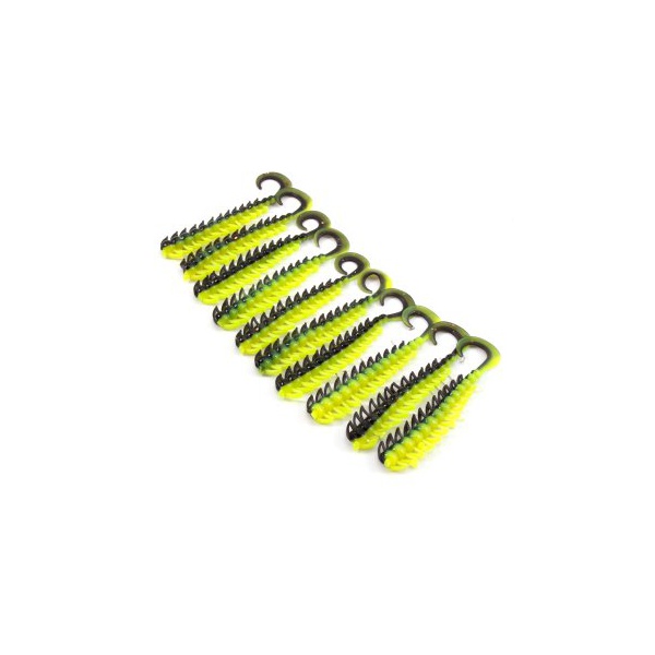 Твистер Yaman Pro Ruff (7.6 см, 10 шт/уп) Black Red Flake/Chartreuse, №32