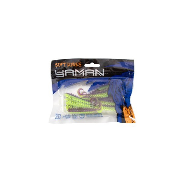 Твистер Yaman Pro Ruff (12.7 см, 5 шт/уп) Violet Chartreuse, №26