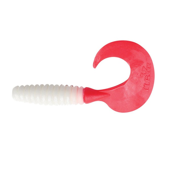Твистер Yaman Pro Spiral (6.35 см, 10 шт/уп) White red tail, №5