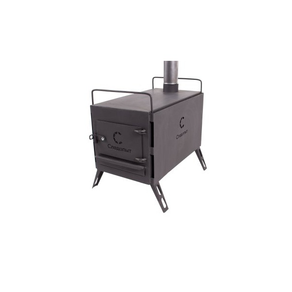 Печь дровяная Следопыт Heavy (с экранами, угловыми трубами и грибком) большая