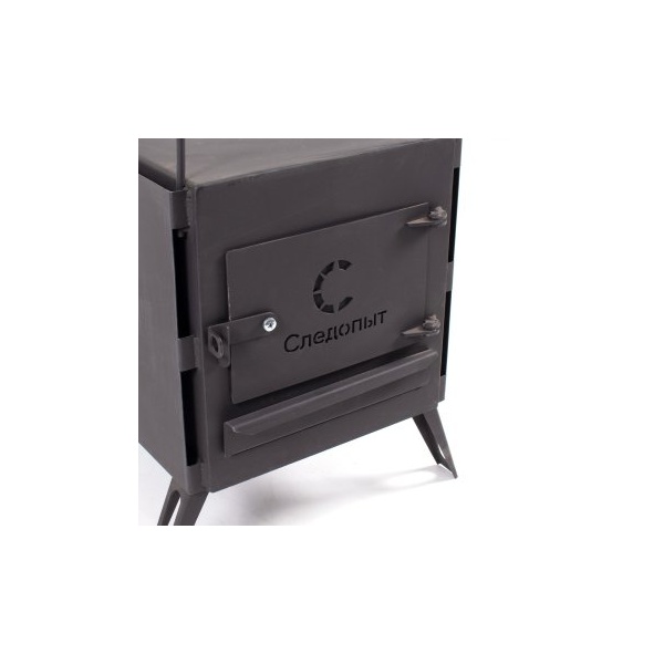 Печь дровяная Следопыт Heavy (с экранами, угловыми трубами и грибком) большая