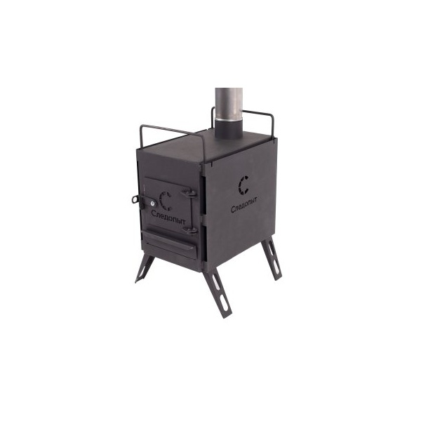 Печь дровяная Следопыт Heavy (с экранами, угловыми трубами и грибком) малая