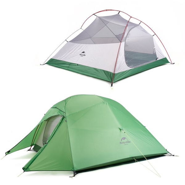 Палатка Naturehike Cloud Up 3 20D NH18T030-T (+ коврик) зелёный