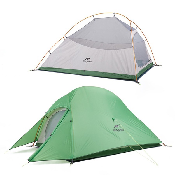 Палатка Naturehike Cloud Up 1 NH18T010-T 20D (+ коврик) зелёный