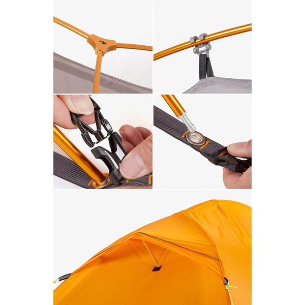 Палатка Naturehike NH18A095-D 20D (+ коврик) оранжевый