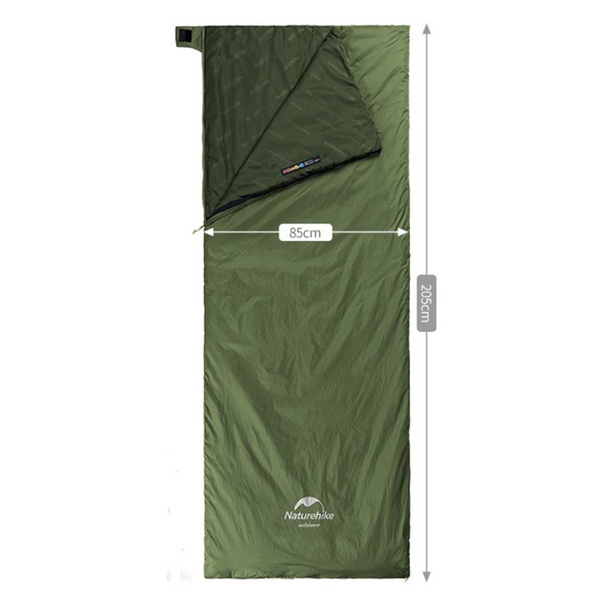 Спальный мешок Naturehike Мини LW180 NH21MSD09 зелёный, р. XL
