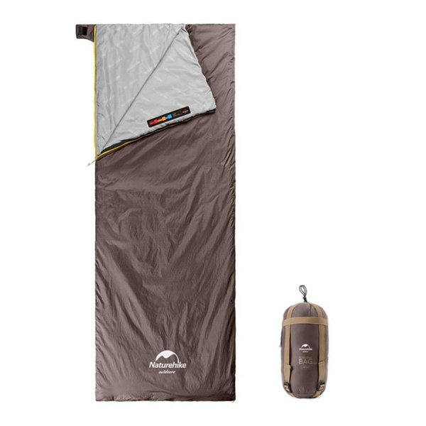 Спальный мешок Naturehike Мини LW180 NH21MSD09 коричневый, р. XL
