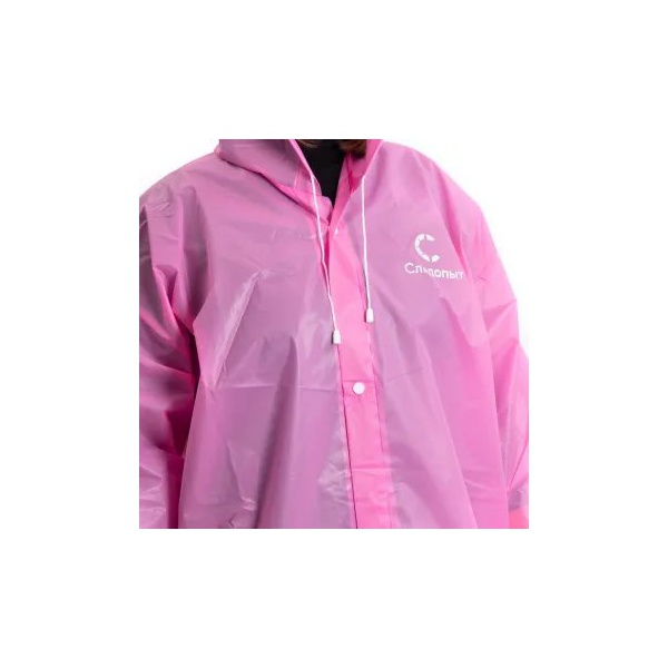 Плащ дождевик Следопыт на кнопках с капюшоном Розовый, 66х115см