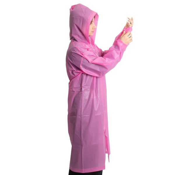 Плащ дождевик Следопыт на кнопках с капюшоном Розовый, 68х120 см