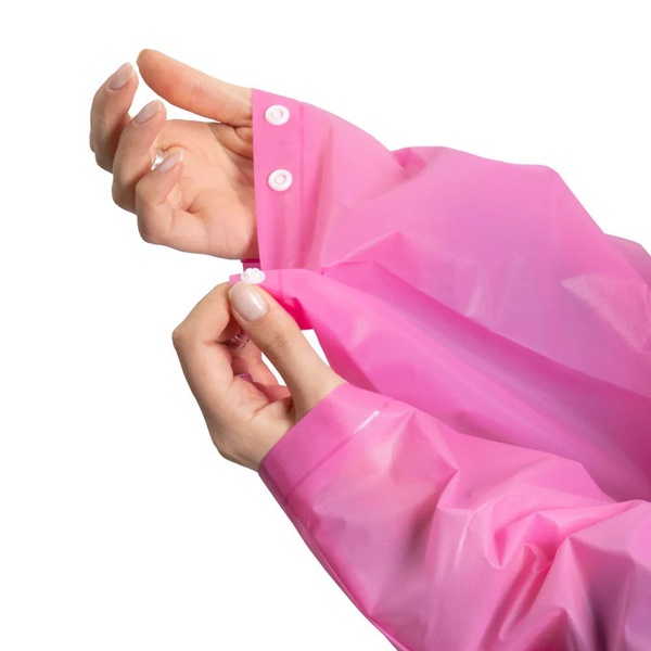 Плащ дождевик Следопыт на кнопках с капюшоном Розовый, 68х120 см