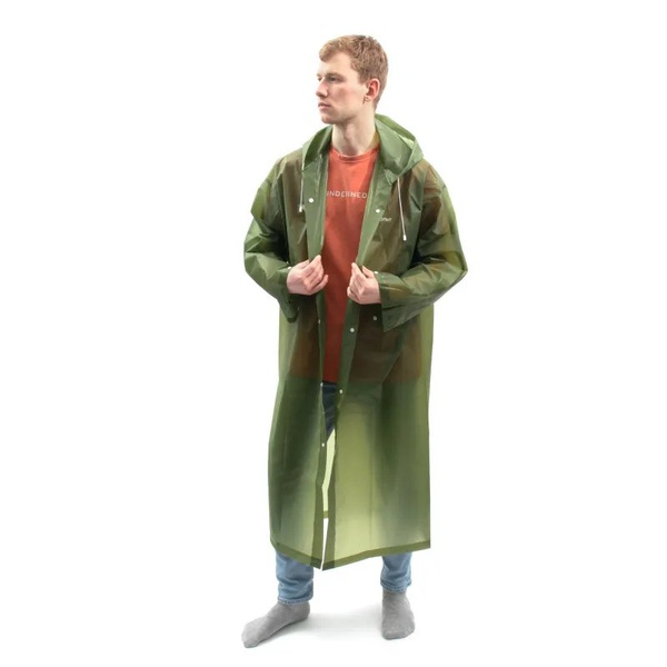 Плащ дождевик Следопыт на кнопках с капюшоном Зелёный, 76х130 см