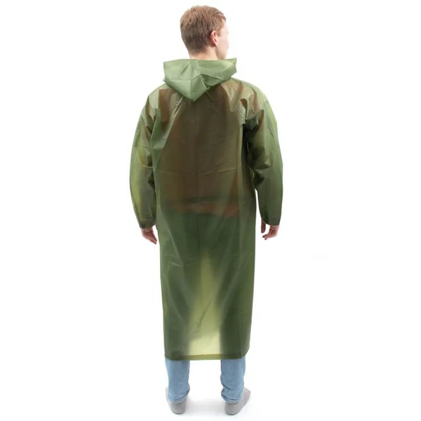 Плащ дождевик Следопыт на кнопках с капюшоном Зелёный, 76х130 см