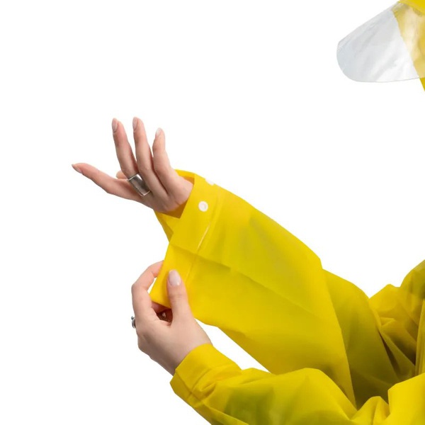 Плащ-дождевик Следопыт, плотный EVA, с козырьком на капюшоне и чехлом, Желтый, 66х115 см