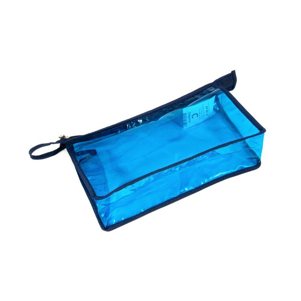 Косметичка Следопыт (ПВХ, на молнии) синий прозрачный