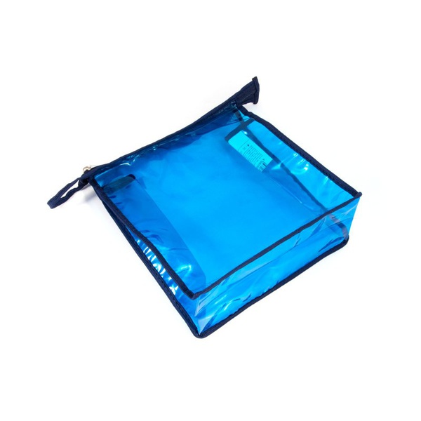 Косметичка Следопыт (ПВХ, на молнии, 19х17х7 см) синий прозрачный