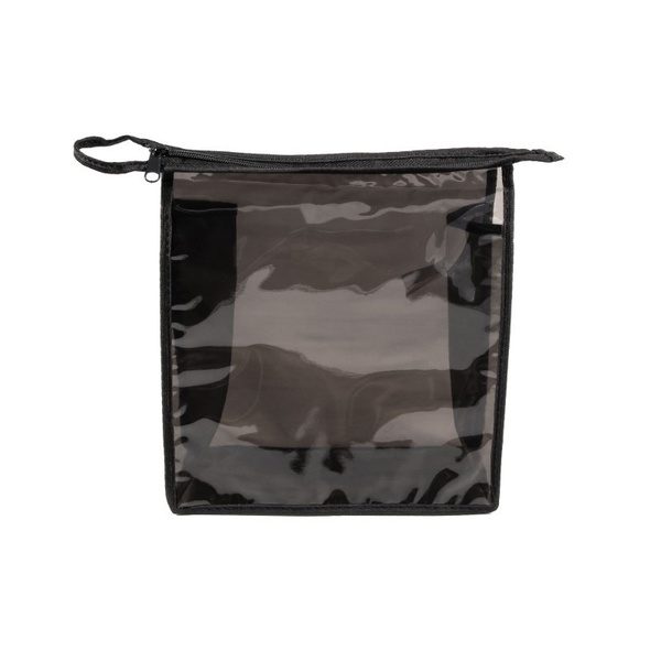 Косметичка Следопыт (ПВХ, на молнии, 19х17х7 см) черный прозрачный