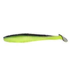 Виброхвост Yaman Pro Flatter Shad (7.6 см, 6 шт/уп) Black Red Flake/Chartreuse, №32