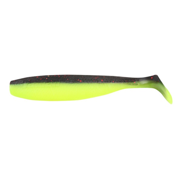 Виброхвост Yaman Pro Sharky Shad (9.5 см, 5 шт/уп) Black Red Flake/Chartreuse, №32