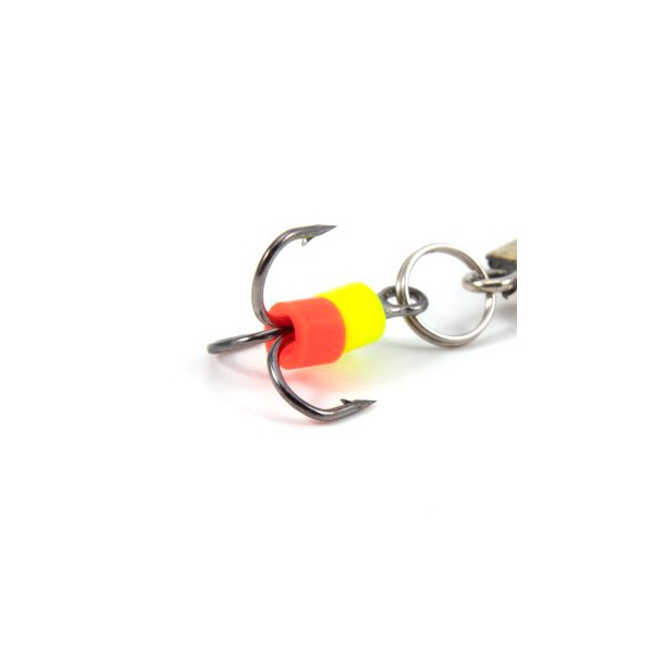 Блесна Яман Пиявка с тройником никель/латунь, 40 мм