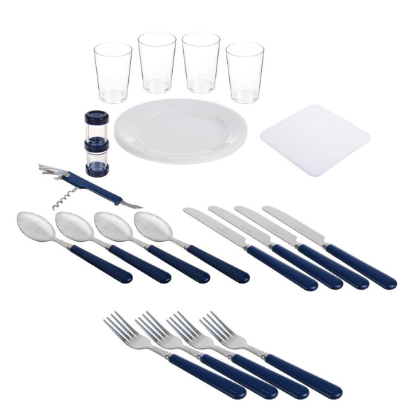 Термосумка с набором посуды Арктика синий, 4 персоны