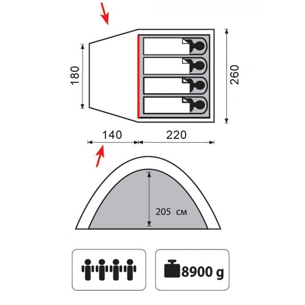 Палатка Tramp Bell 4 V2 песочный