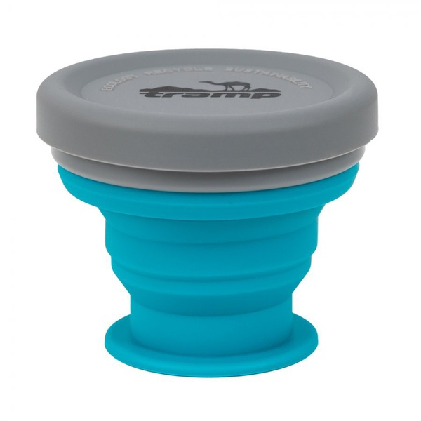 Стакан складной Tramp TRC-126 (с крышкой, силикон, 0.2 л) аквамарин