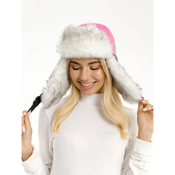 Шапка-ушанка Skadi Gear Skadi (с маской) Розовый/Серый/Белый волк